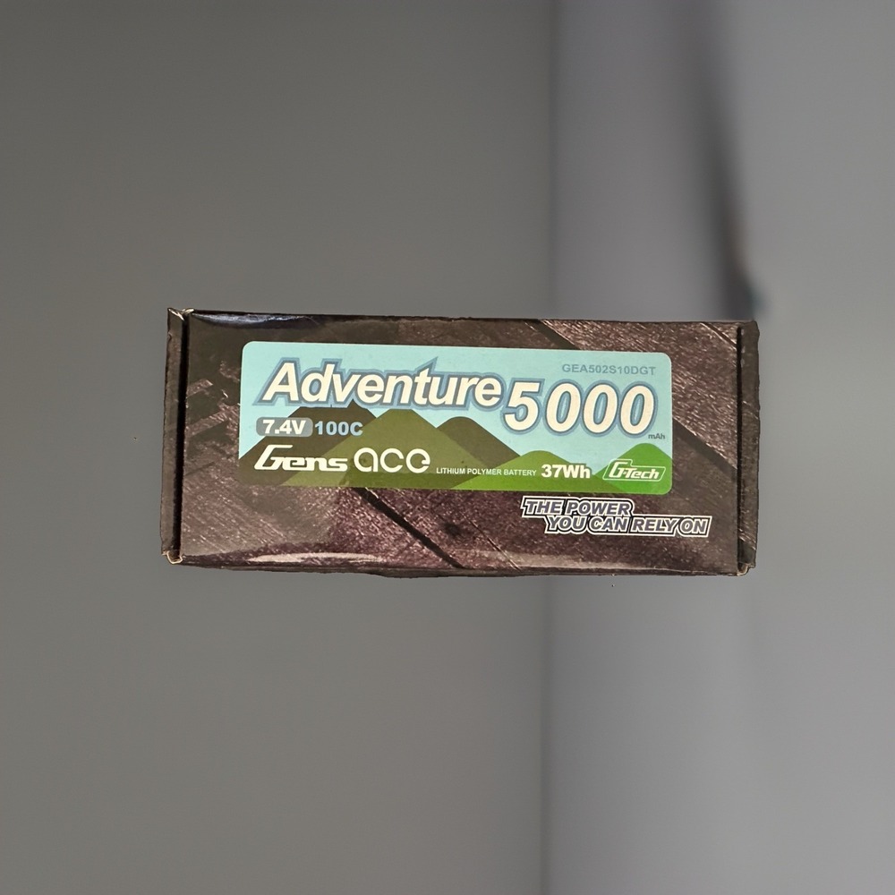 Gens ace Adventure 5000mAh 7.4V 100C 2S1P HardCase Lipo Battery 24# Deans Plug